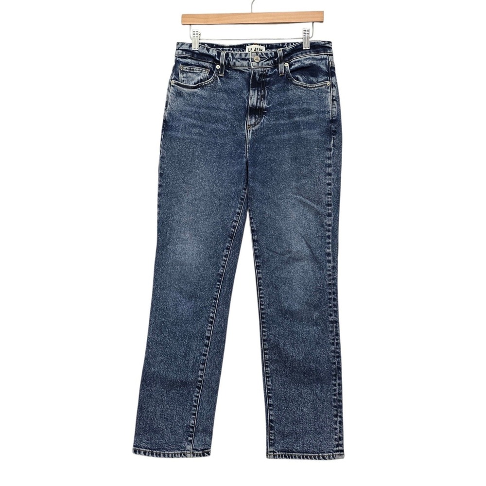 Le Jean Stevie Slim BF High Rise Jeans Indigo Blue Made in USA Size 29